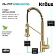 thumbnail image 6 of KRAUS Bolden Commercial Style 2-Function Single Handle Pull Down Kitchen Faucet in Spot-Free Brushed Brass, 6 of 8