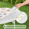 thumbnail image 5 of Pioneer Flower Floral Print Pattern Round Fitted Tablecloth with Elastic Edge,Dining Table Cover Waterproof,Outdoor Round Tablecloth for Camping,Dining,Indoor and Outdoor, 5 of 7