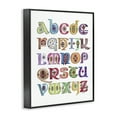 Stupell Industries Boho Whimsical Alphabet Novelty Painting Black