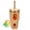 Amber, variant on tronco 36 oz Glass Tumbler with Straw and Lid with Marker and Measurement Scale,Reusable Iced Coffee Tumbler with Silicone Sleeve, Glass Boba Smoothie Cup, Fits Cup Holder, BPA Free（Black ）