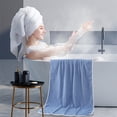 thumbnail image 5 of Dvumao Towels for Bathroom, Thickened Super Absorbent Solid Color Fleece Bath Towel Large Striped Fleece Bath Towel Precision Lock Side With Hanging Ears Size 55.1x27.5 Inches, Gift for Friend, 5 of 6