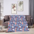 thumbnail image 1 of ZNDUO Cartoon Stationery Blue Pattern Throw Blanket, Lightweight Cozy Soft Throw Blanket for Couch, 50"x40" Throw Blankets for Bed, 1 of 8