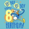 thumbnail image 2 of Girl's Mickey & Friends Donald Duck Oh Boy Happy 8th Birthday Graphic Tee Tahiti Blue X Small, 2 of 4
