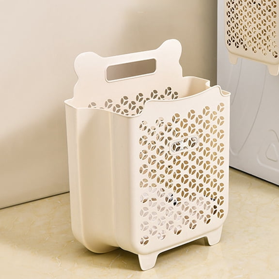 Arghm Folding Wall Hanging Laundry Basket – Household Bathroom Laundry Basket, Space-Saving Integrated Laundry Storage, Collapsible Basket