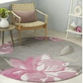 thumbnail image 2 of SAFAVIEH Jardin Jessie Floral Area Rug, Gray/Pink, 6' x 6' Round, 2 of 7
