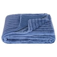 thumbnail image 4 of Mainstays Channel Faux Fur Blanket, Blue Jewel, Full/Queen, 86" x 90", 4 of 6