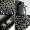 thumbnail image 2 of CoCopeaunts Women\‘s Fringed Crossbody Bag Punk Style Studs Rivet Shoulder Handbag Small Leather Evening Clutch Bag Purse, 2 of 7