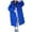 Blue, variant on Women's Plus Size Knee Length Puffer Coat, Thickened Hooded Winter Parka, Oversized Down Alternative Coat, Warm Winter Jacket with Large Pockets Black L