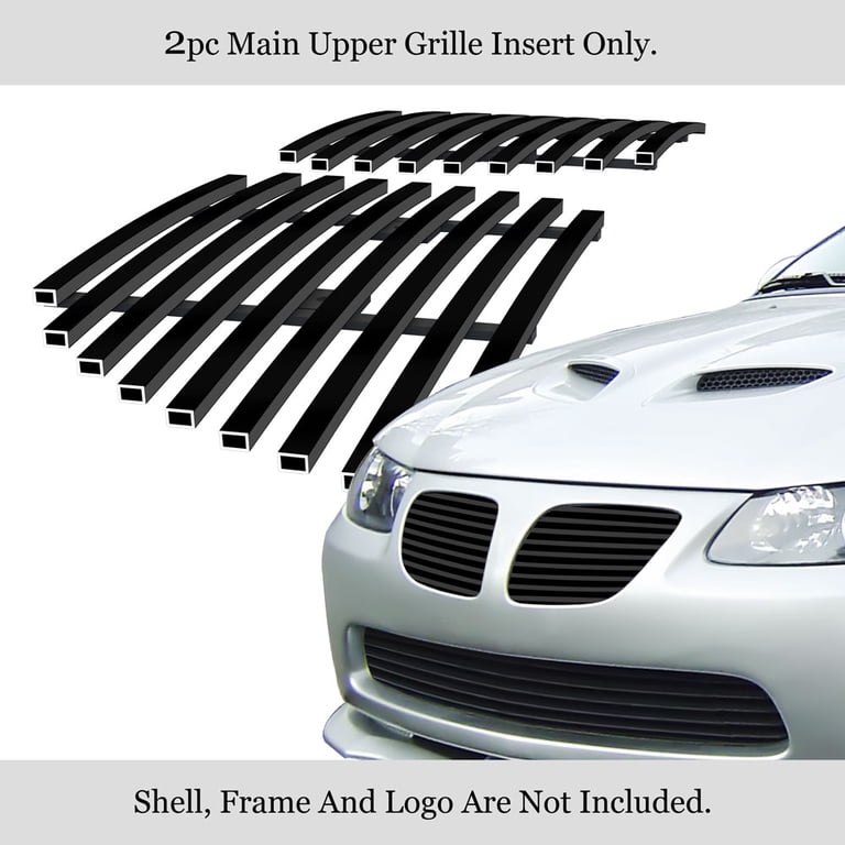 Main Upper Black Billet Grille Insert For 2004-2008 Mazda RX-8 – Stainless Steel, APS, Bolt-Over