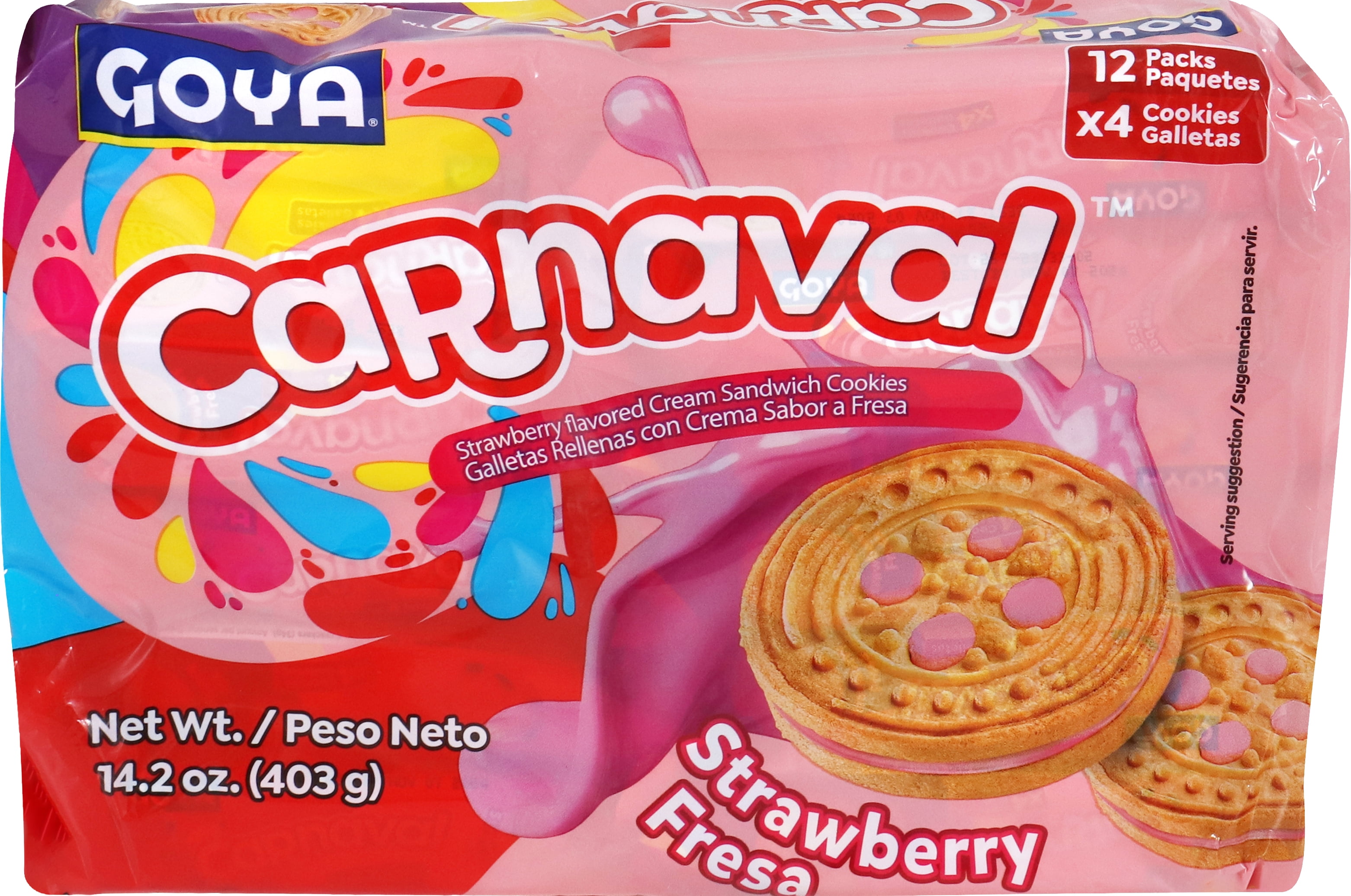 (2 pack) GOYA CARNAVAL STRAWBERRY COOKIES 14.2 OZ