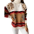 thumbnail image 2 of Qiylii Women's Christmas Turtleneck Sweaters, Long Sleeve High Collar Knit Tops, 2 of 4