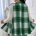 thumbnail image 6 of Plaid Vest for Women Sleeveless Lapel Collar Coats with Decorative Pockets Color Block Fall Casual Outwear Jacket, 6 of 6
