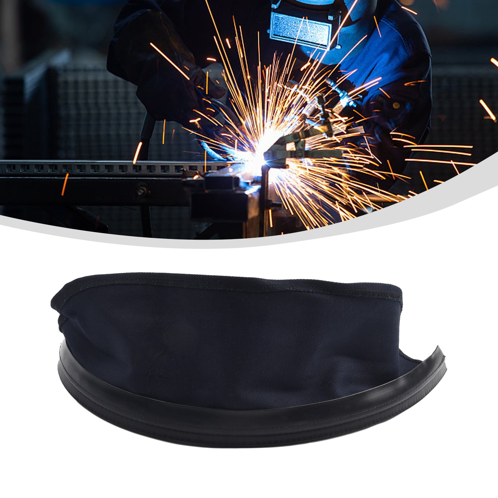 Wraparound Welding Helmet Bib Black Anti-Scald Splash Scarf Removable Weldingbib Cloth Scarf
