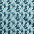 thumbnail image 1 of oneOone Viscose Chiffon Teal Blue Fabric Geometric Craft Projects Decor Fabric Printed By The Yard 42 Inch Wide, 1 of 4