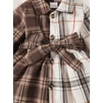thumbnail image 6 of NZRVAWS Toddler Baby Girl Dress 2 Years Girls Button Neck Long Sleeve Plaid Patchwork Dress with Waist Belt 3 Years Baby Girl Summer Clothes, 6 of 8