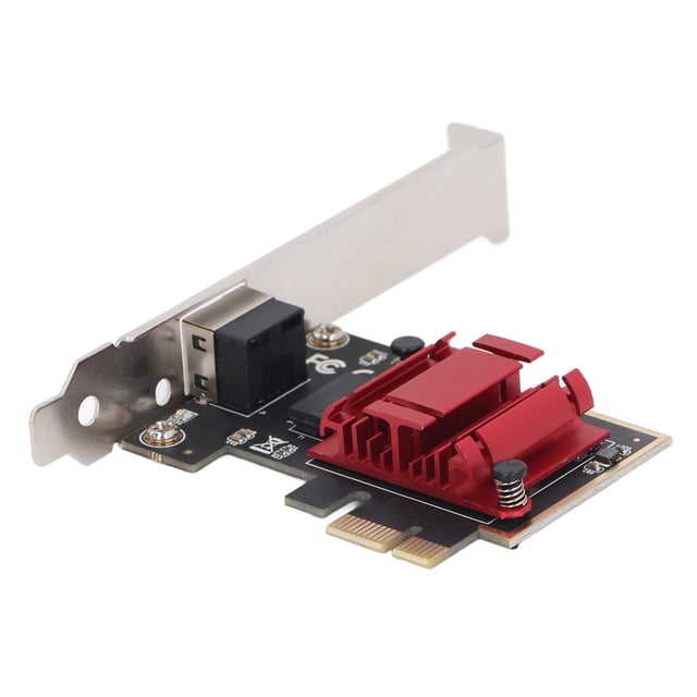 PCI Express Gigabit Ethernet Card, Professional 2.5G PCIe Adapter Supports PXE Function High Speed Transmission Aluminium Alloy for Desktop Computer