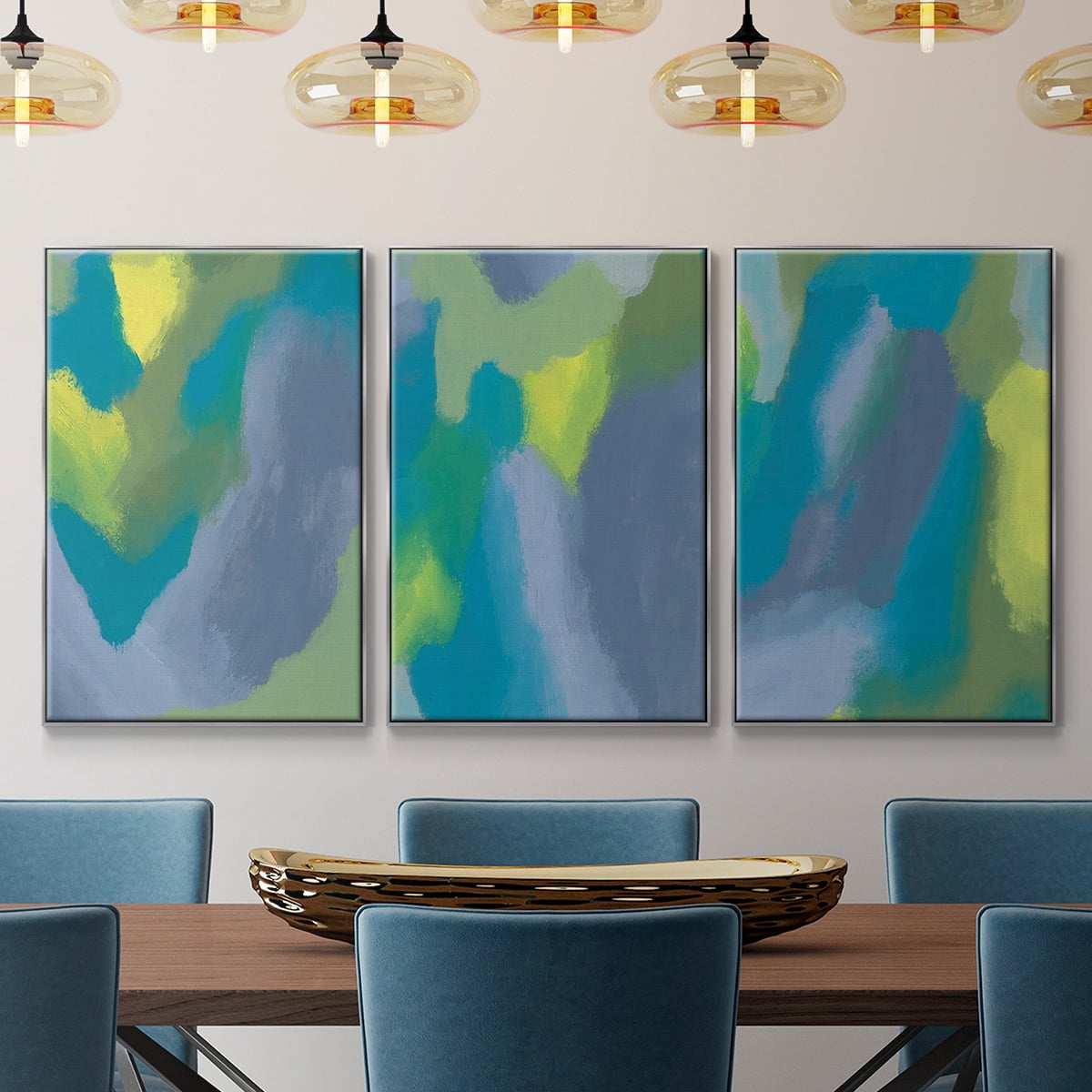 Lost in Memories I - Framed Premium Gallery Wrapped Canvas L Frame 3 Piece Set - Ready to Hang