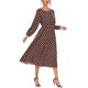 thumbnail image 5 of VISgogo Vestido casual de primavera para mujer, vestido midi de ajuste regular con cuello redondo y manga larga con estampado de lunares VISgogo  moda, 5 of 9