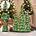 thumbnail image 4 of Retro Hand-Painted Tabletop Christmas Trees with Timer, Set of 3 Pre-Lit Ceramic Christmas Trees Decorations with LED Glowing Lights, Unique Tabletop Home Party Festival Ornament, 4 of 8