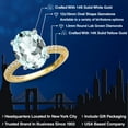 thumbnail image 2 of Gem Stone King 14K Two Tone Gold Sky Blue Simulated Aquamarine and Lab Grown Diamond Engagement Ring for Women | 4.16 Cttw | Oval 12X10MM | Gemstone March Birthstone | Size 8, 2 of 6