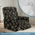thumbnail image 3 of HELLHERO Dog Paw Print Recliner Slip Covers for Lazyboy Recliners 4 Piece Recliner Cover Non Slip 1 Cushion Reclining Sofa Cover, 3 of 8