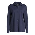 thumbnail image 5 of Martha Stewart Everyday Women's Knit Button Down Long Sleeve Shirt, 5 of 5