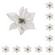thumbnail image 3 of Naiovety Pack of 10 Christmas Flowers Artificial Flower Decoration Garden Heads Tree Wedding Ornaments Festival Household Xmas Plata 10Conjunto, 3 of 6