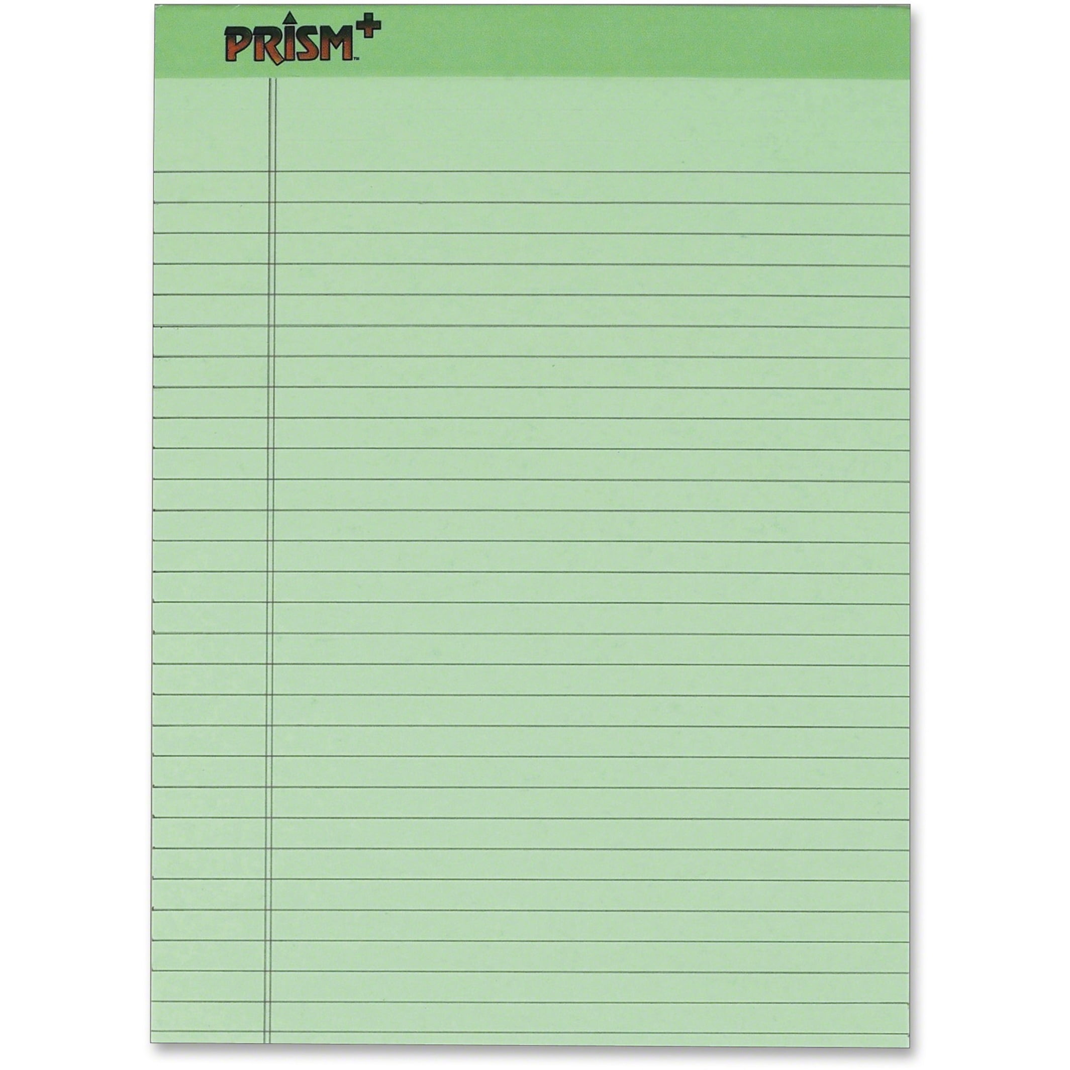 TOPS Prism Plus Colored Legal Pads, 8 1/2 x 11 3/4, Green, 50 Sheets, Dozen