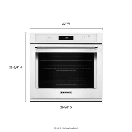 KitchenAid - 30" Built-In Single Electric Convection Wall Oven - White