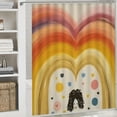 thumbnail image 6 of Autua Rainbow Heart Love Bathroom Shower Curtain Set with Hooks, Graphic Print Polyester Stylish Decor, 100% Polyester Fiber, Waterproof, HD Print, Easy Installation, Machine Washable 69"x72, 6 of 7