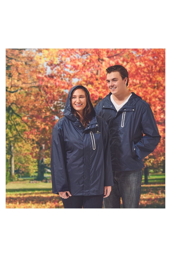 Rain Jacket, Unisex, Blue Cove, M-L, Long Sleeve, Reflective