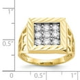 thumbnail image 3 of Solid 10k Yellow Gold Men's CZ Cubic Zirconia Ring Band Size 9, 3 of 6