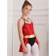thumbnail image 4 of Eandarui Robe Tutu de Danse Ballet à Sequins pour Filles Jupe Justaucorps Costume de Performance de Noël Rouge 14, 4 of 7