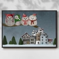 thumbnail image 2 of Christmas Christmas Owl Village - Framed Gallery Wrapped Holiday Canvas - 17 x 25 - Black Frame, 2 of 8