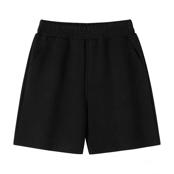 TKKCS Boys Cotton Athletic Shorts- Performance Elastic Waist Stretchable Basketball Shorts With Pockets Black Size 9-10Years