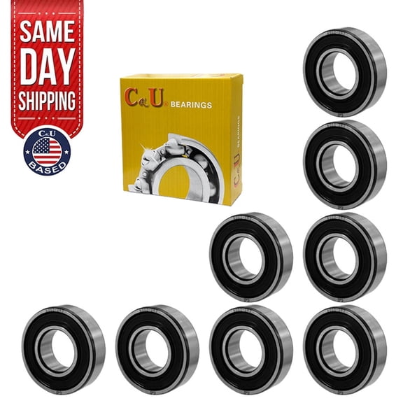 CKU Deep Groove Ball Bearings 6002-2RS Double 2RS Rubber Sealed Pre-Lubricated Chrome Steel 8-Pack 15x32x9mm