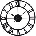 thumbnail image 1 of Large Wall Clock In Vintage Style, Round, Metal, Noiseless, Not Ticking, 1 of 4