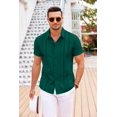 thumbnail image 6 of COOFANDY Men's Cuban Guayabera Short Sleeve Button Down Shirt - Casual Summer Beach Linen Shirts, 6 of 10