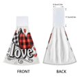 thumbnail image 3 of Haosy 2 Pack Kitchen Wash Cloths with Hanging Loops Absorbent Absorbent Quick Drying Hand Towels, Love Checkered Heart, 3 of 7