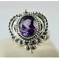 thumbnail image 4 of Navya Craft Amethyst Oval 925 Sterling Silver Handmade Women Statement Ring Purple Gemstone Ring Size 9.0, 4 of 5