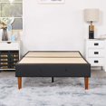 thumbnail image 4 of VECELO Upholstered Platform Bed Frame Mattress Foundation/Strong Wood Slat Support, Black, King Size, 4 of 8