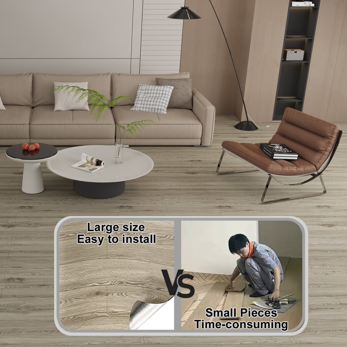 Vinyl Flooring Roll PVC Thickened Peel and Stick Floor Wood Plank Self Adhesive Flooring DIY 23.6" X 196" Maroon