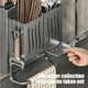 thumbnail image 5 of Estante Para Cubiertos De Pared, Caja De Almacenamiento De Plástico Con Ganchos De Drenaje, Organizador De Cocina Multifuncional Para Utensilios Y Palillos, Gris, 5 of 7