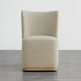 thumbnail image 3 of CHITA Modern Wingback Dining Chairs with Casters&Wood Base Set of 2, 3 of 5