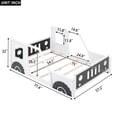 thumbnail image 6 of Full Size Classic Car-Shaped Platform Bed with Wheels,White, 6 of 13