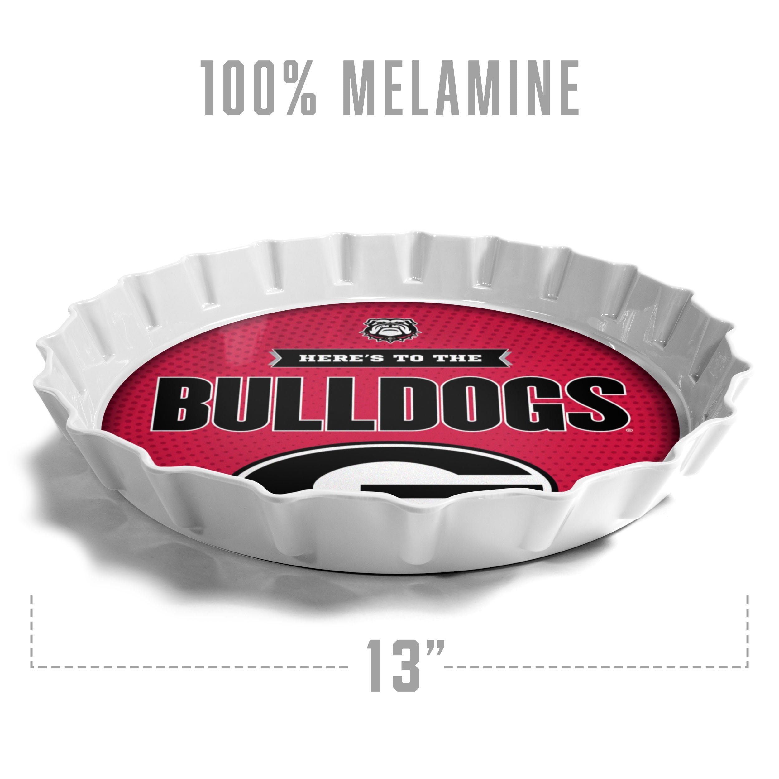 YouTheFan NCAA Georgia Bulldogs Bottle Cap Serving Tray