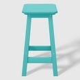 thumbnail image 2 of WestinTrends 24" HDPE Outdoor Patio Counter Height Backless Square Bar Stool, Turquoise, 2 of 7
