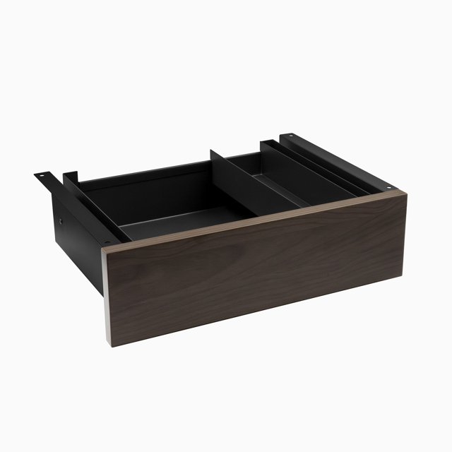 Desky Minimal Under Desk Drawer - Burnished Wood Laminate / Black