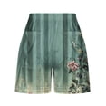 thumbnail image 3 of Woemns Casual Shorts Trendy Graphic Print Shorts with Pockets Summer Elastic Waist Drawstring Shorts, 3 of 4