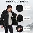 thumbnail image 5 of WenVen Men's Winter Coat Warm Puffer Jacket Hooded Windproof Parka Coat Black M, 5 of 9